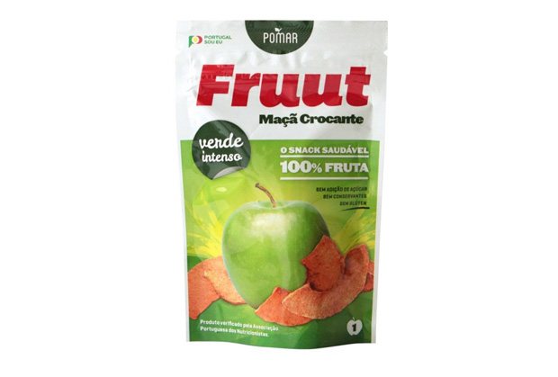 Aperitivo saudável de maçã, marca fruut.