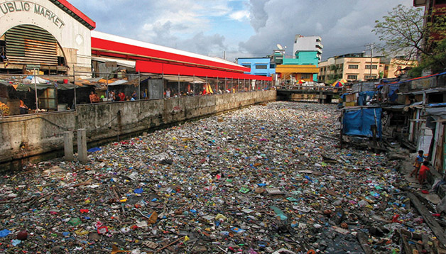 canal poluição lixo rio poluído