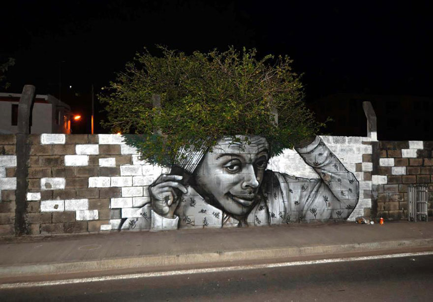 creative-interactive-street-arte urbana cabelo árvore