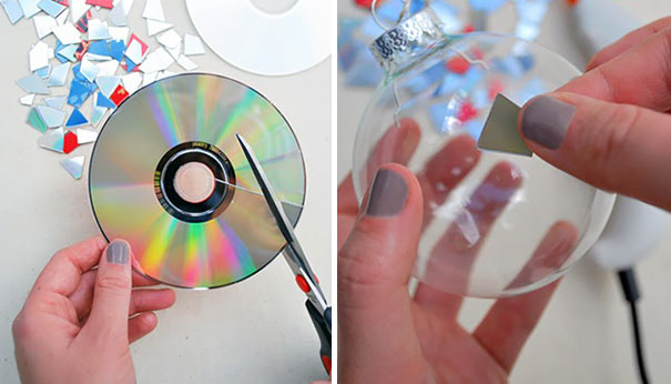 bolas de natal com cd usado