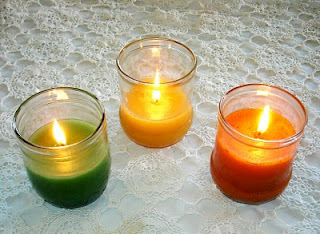 velas feitas com óleo de cozinha usado