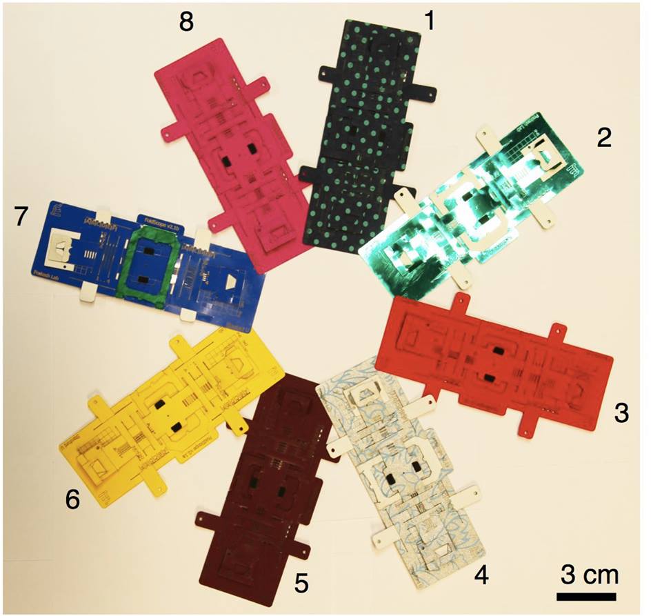 microscópio de papel foldscope