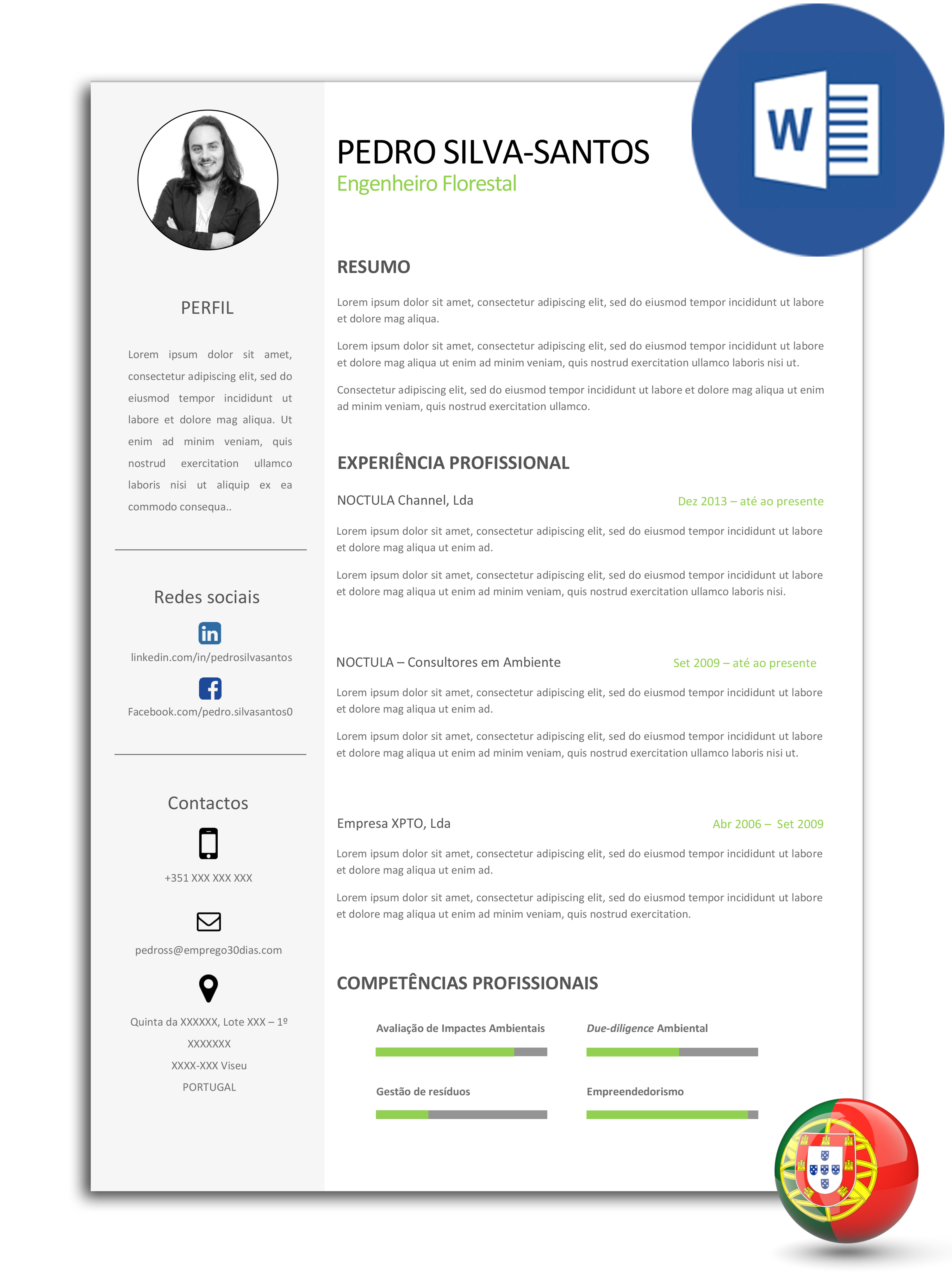 Modelo de currículo editável em Word