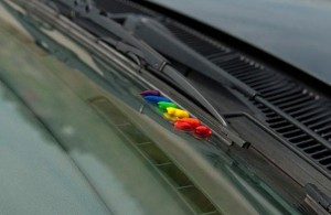 lápis de cera limpa parabrisas arco-íris