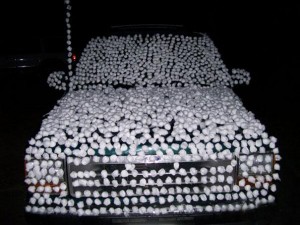 carro bolas de algodão congeladas