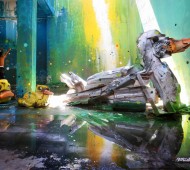 bordalo II - street art: patos arte com lixo