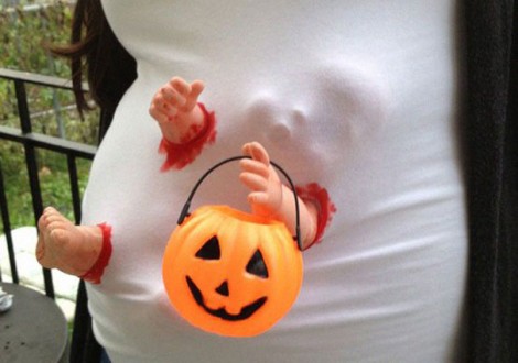 grávida halloween-máscara bebé zombie