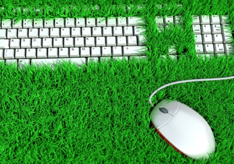 sustentável no trabalho teclado verde