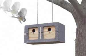 bloco cimento casa para pássaros