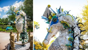 cavalo marinho escultura resíduos plástico